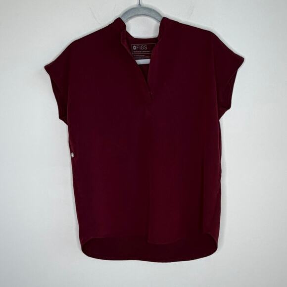 Figs Technical Collection Rafaela Oversized Scrub Top Burgundy Women's Size XXS - Picture 3 of 8